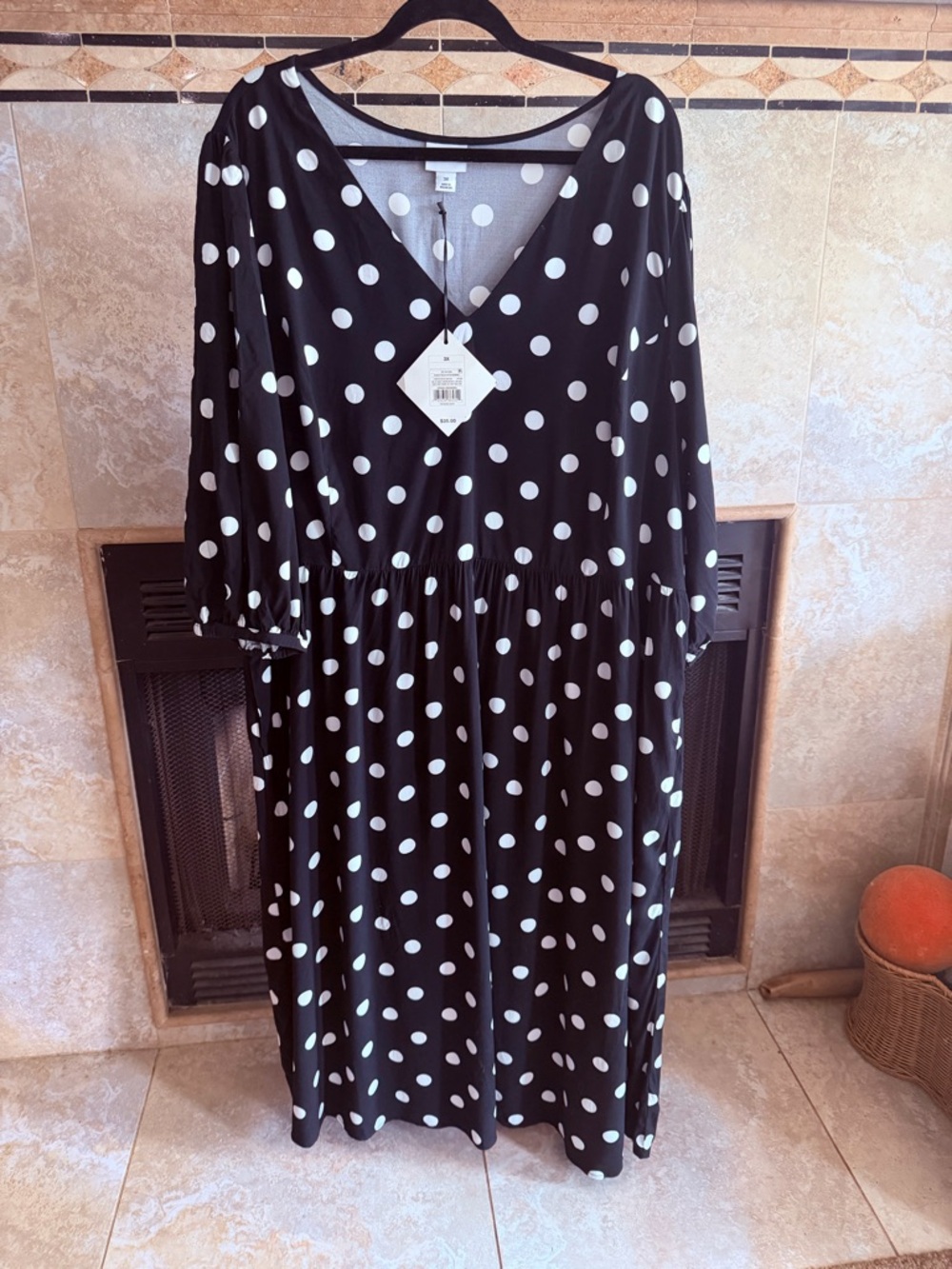 Ava & Viv Black and White Polka Dot Midi Dress - Picture 2 of 10